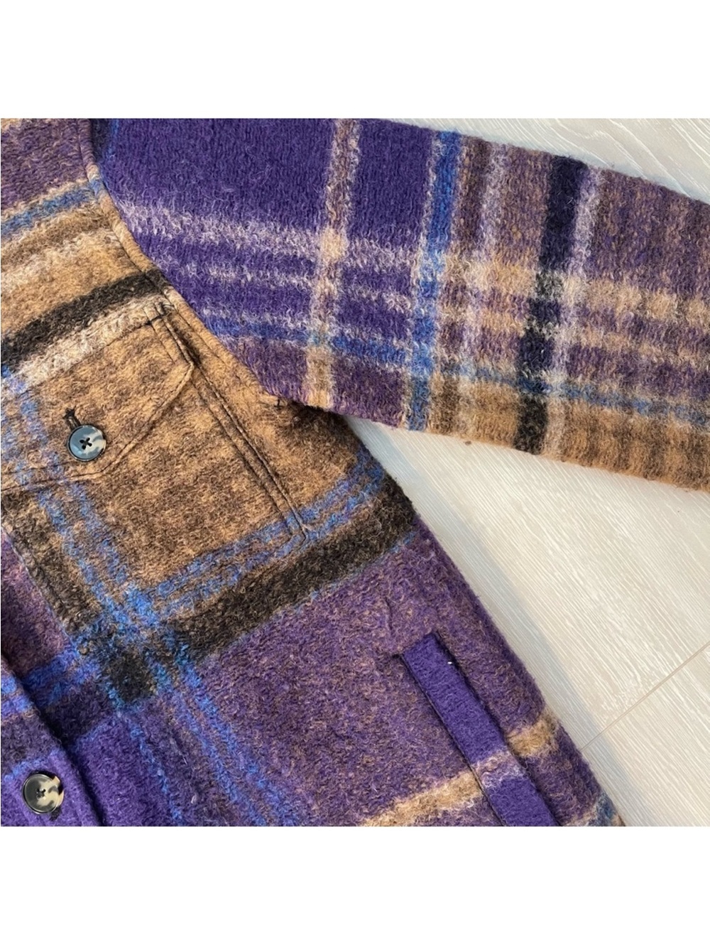 Wilfred Free The Ganna™ Utility Shirt Jacket Purple Blue Brown size Small - Picture 10 of 16